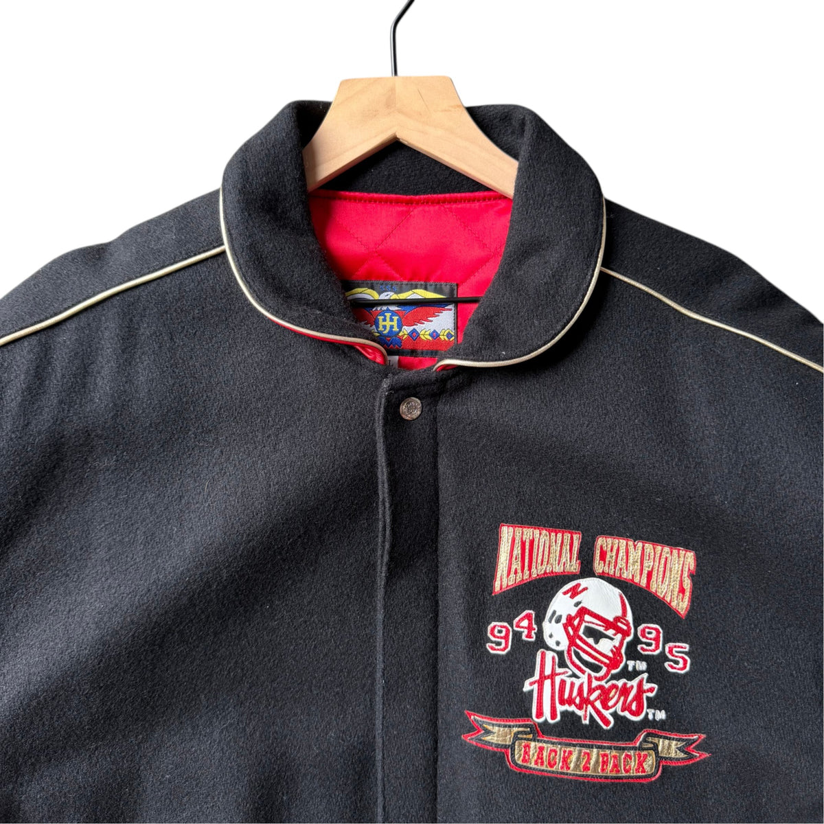 Vintage Nebraska Huskers 1995 National Champions Leather Jacket - XL