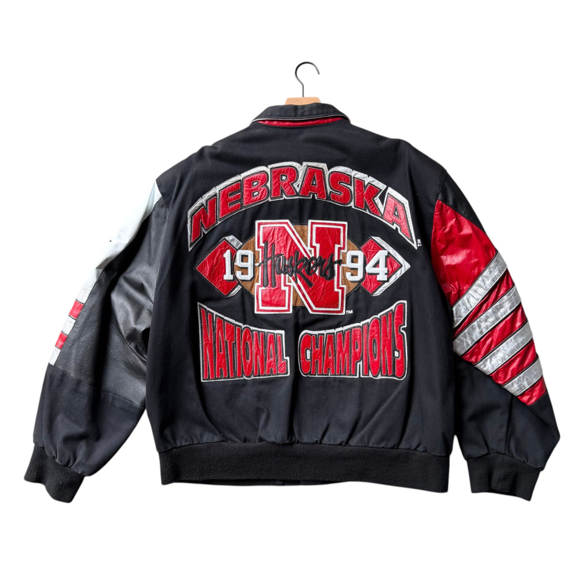 Vintage Nebraska Huskers 1995 National Champions Leather Jacket - XL