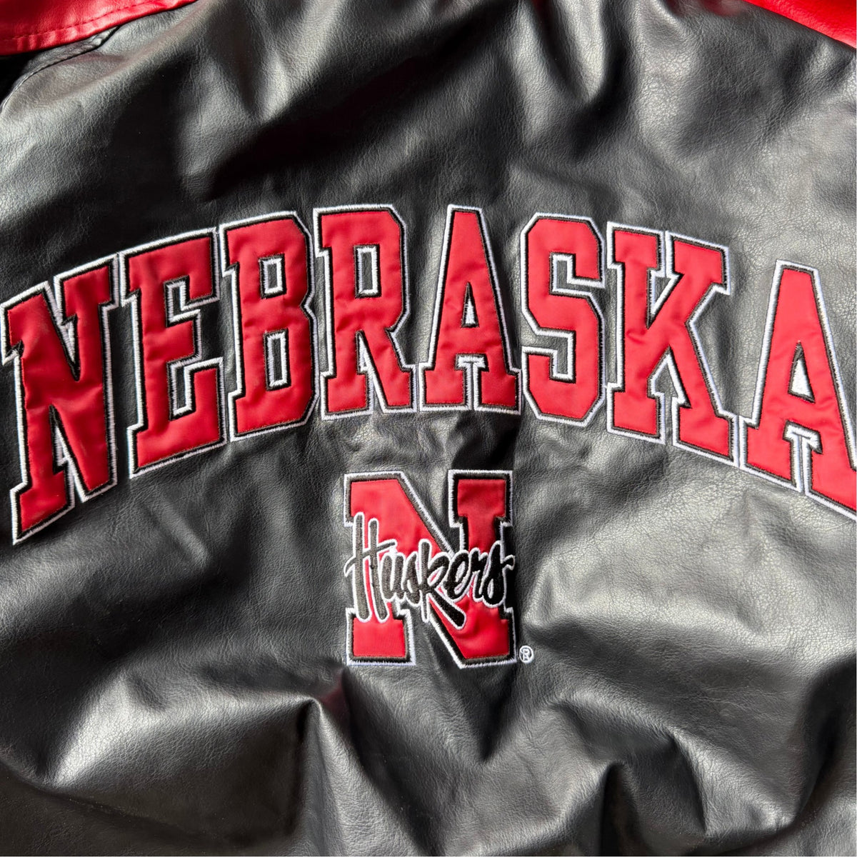 Vintage Nebraska Huskers Leather Jacket - M