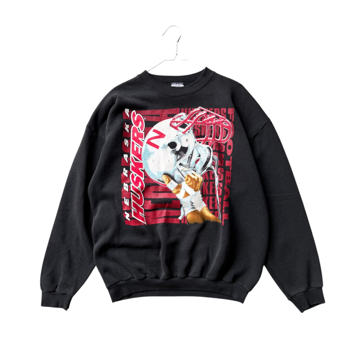 Vintage Nebraska Huskers LOGO 7 Helmet Crewneck - L