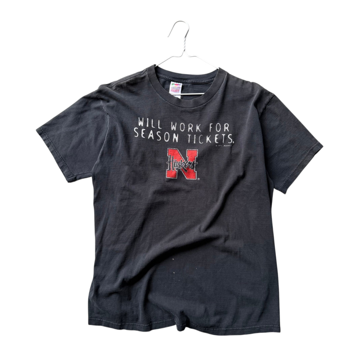 Vintage Nebraska Huskers 'WILL WORK FOR SEASON TICKETS' Shirts - XL