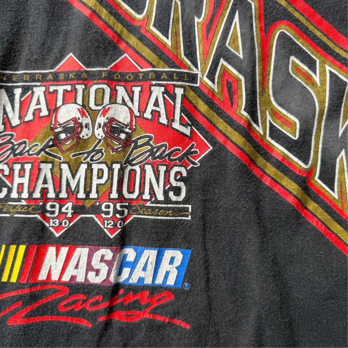 Vintage Nebraska Huskers NASCAR x NATIONAL CHAMPS - L