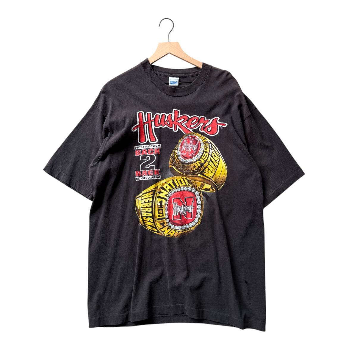 Vintage Nebraska Huskers BACK 2 BACK National Champions Shirt - XL