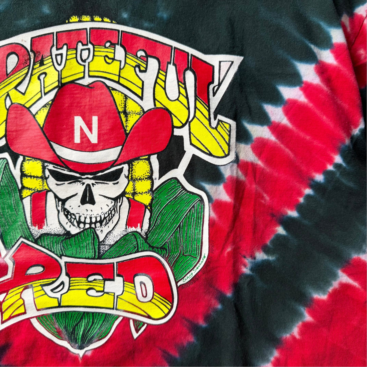 Vintage Nebraska Huskers 'GRATEFUL RED' Liquid Blue Shirt - XXL