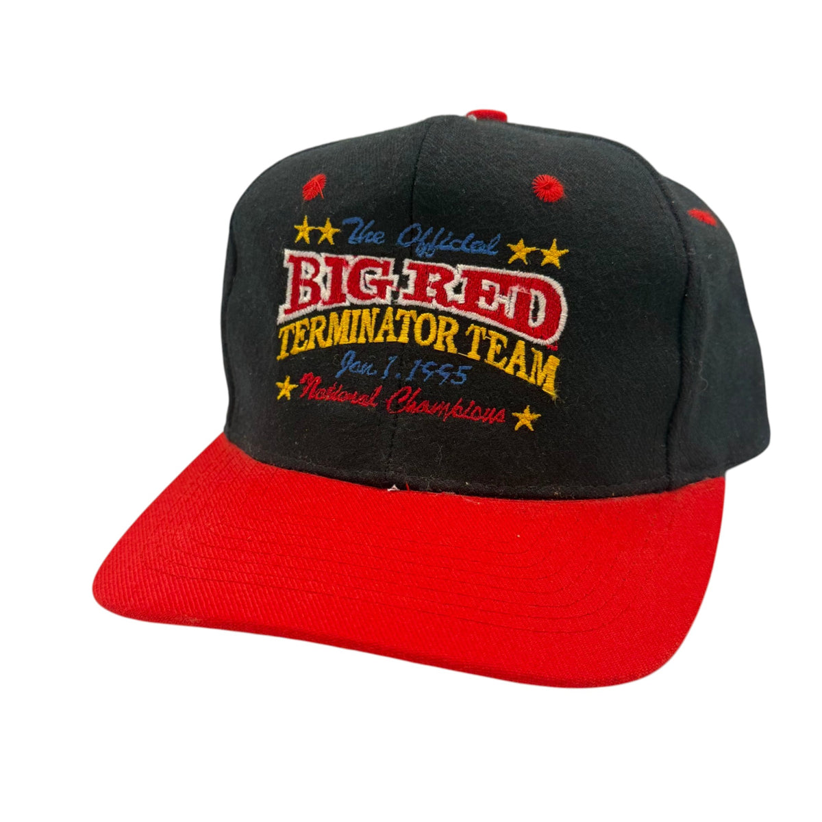 Vintage Nebraska Huskers BIG RED TERMINATOR TEAM 1995 National Champions Snapback Hat