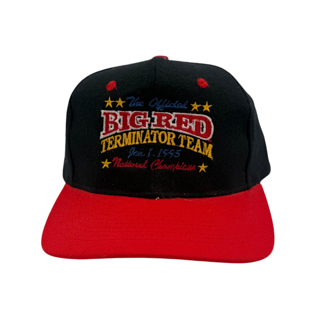 Vintage Nebraska Huskers BIG RED TERMINATOR TEAM 1995 National Champions Snapback Hat